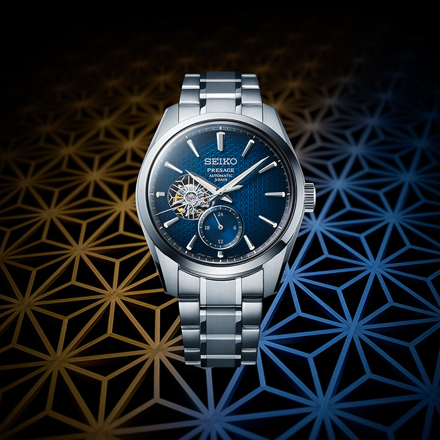 Une montre Presage de Seiko sur un fond foncé