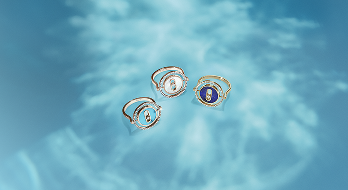 Three Messika Lucky Move rings 