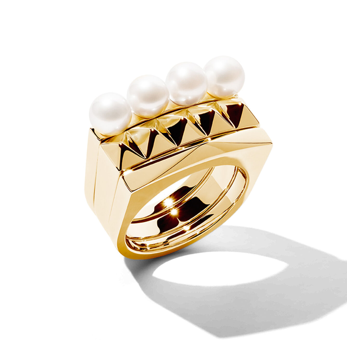 Bague en or jaune Birks Rock & Pearl.