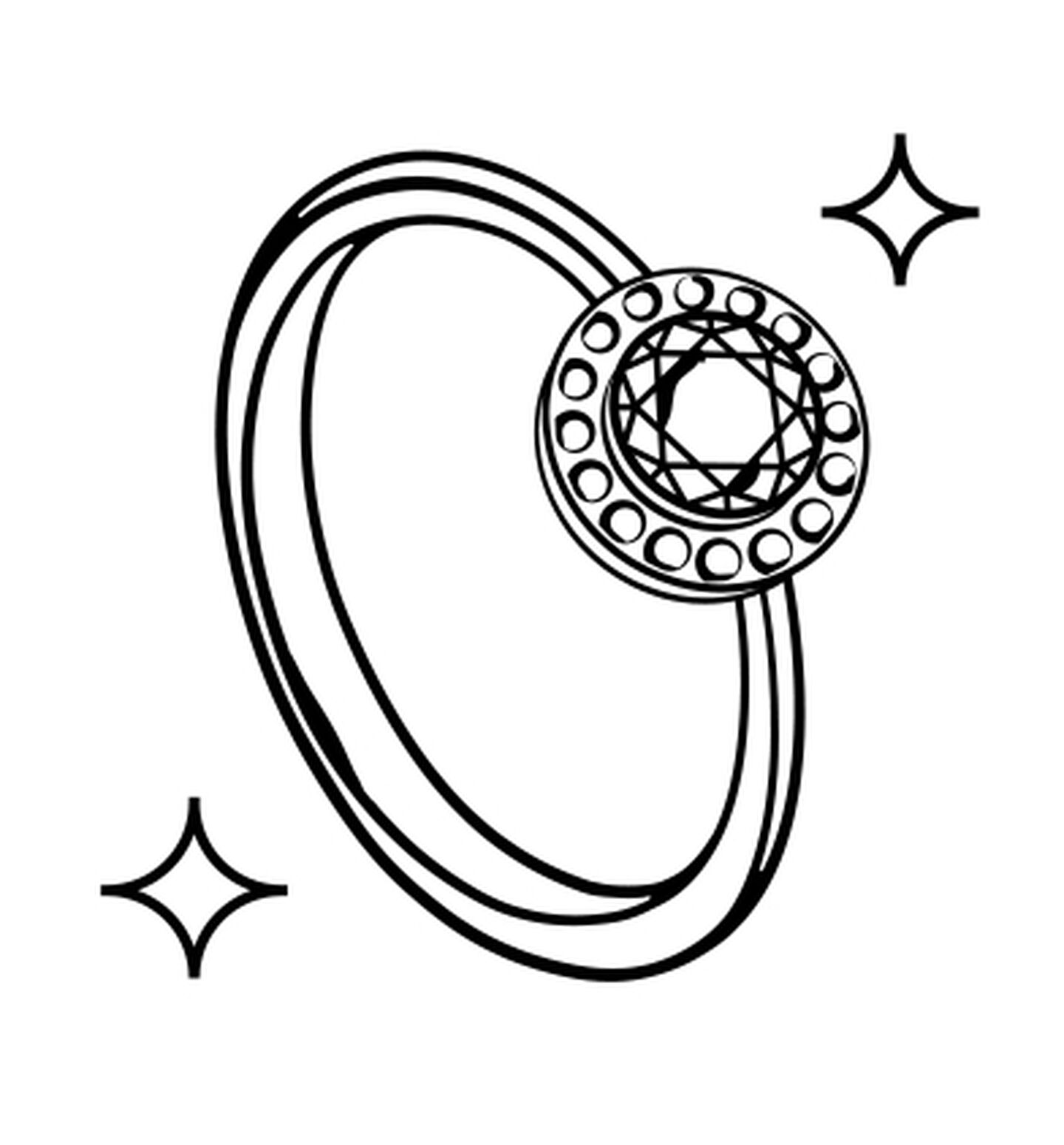 An illustration of an engagement ring