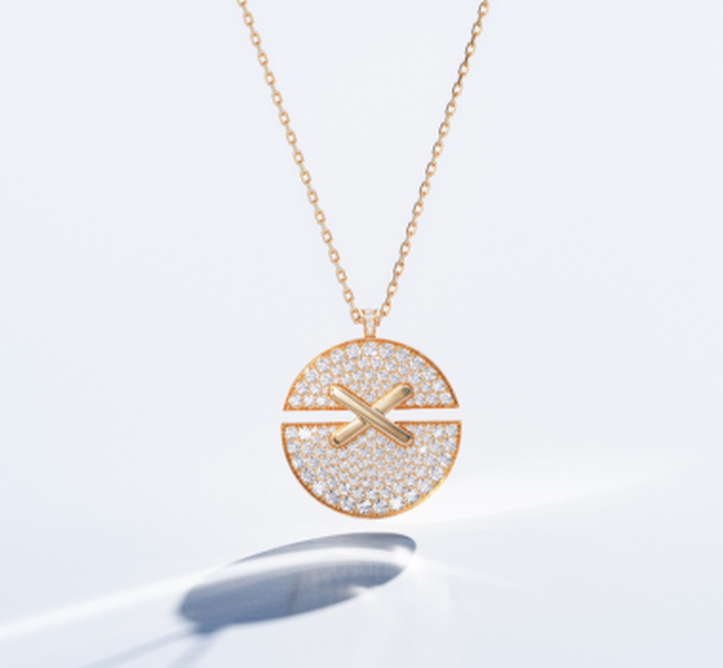 Chaumet Jeux de Liens necklaces on a white background.