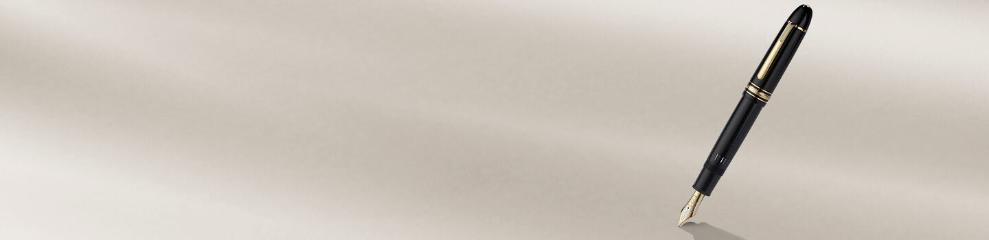 A Montblanc pen on beige.