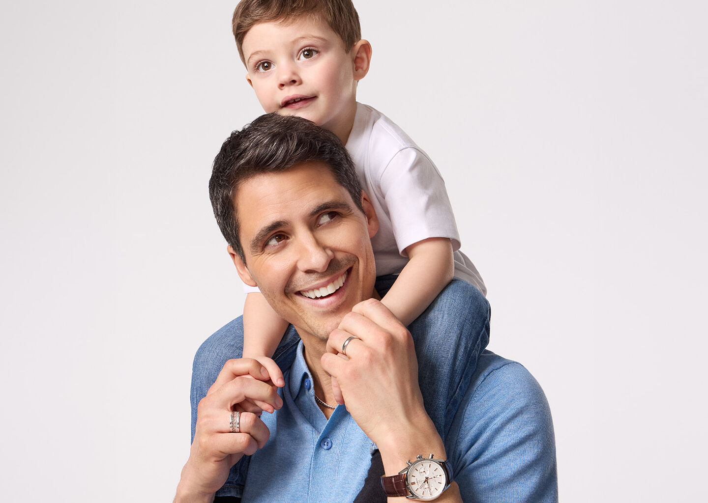 A son and father celebrating Father's Day.