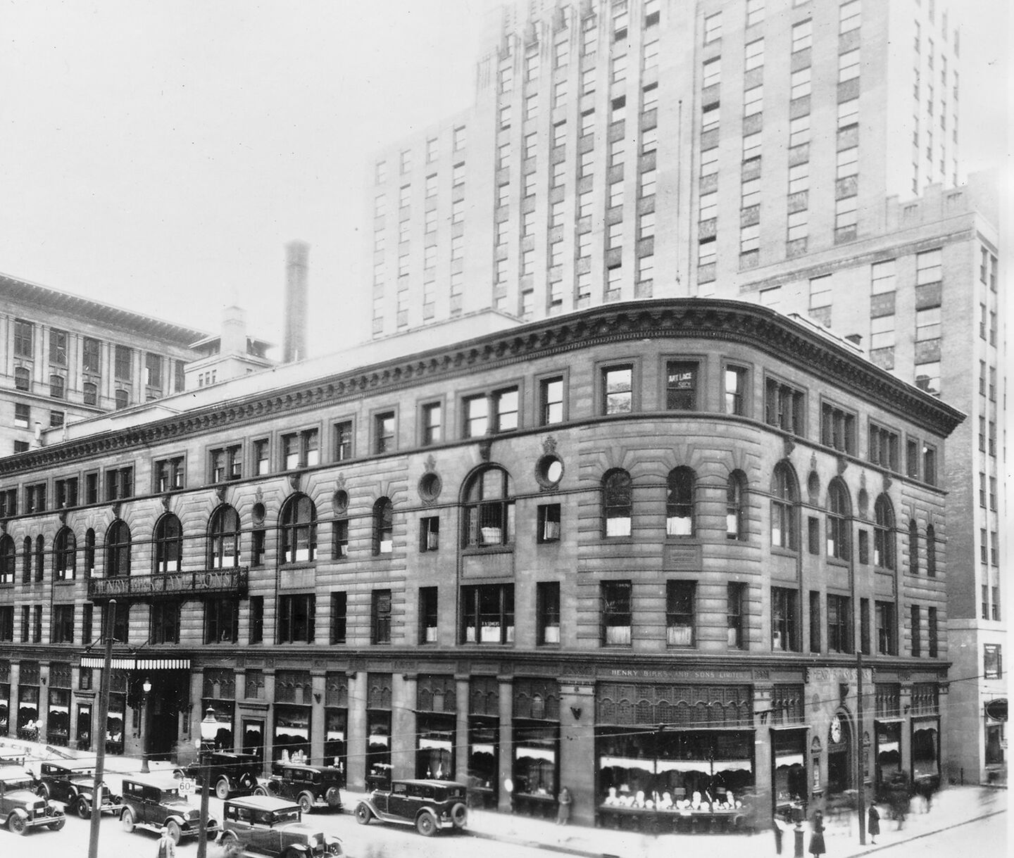 Historical photo of the first Birks store in Montreal.