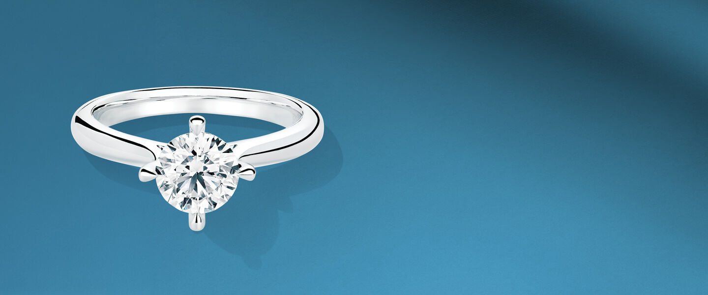 Birks diamond engagement ring in a Birks Bell Box.