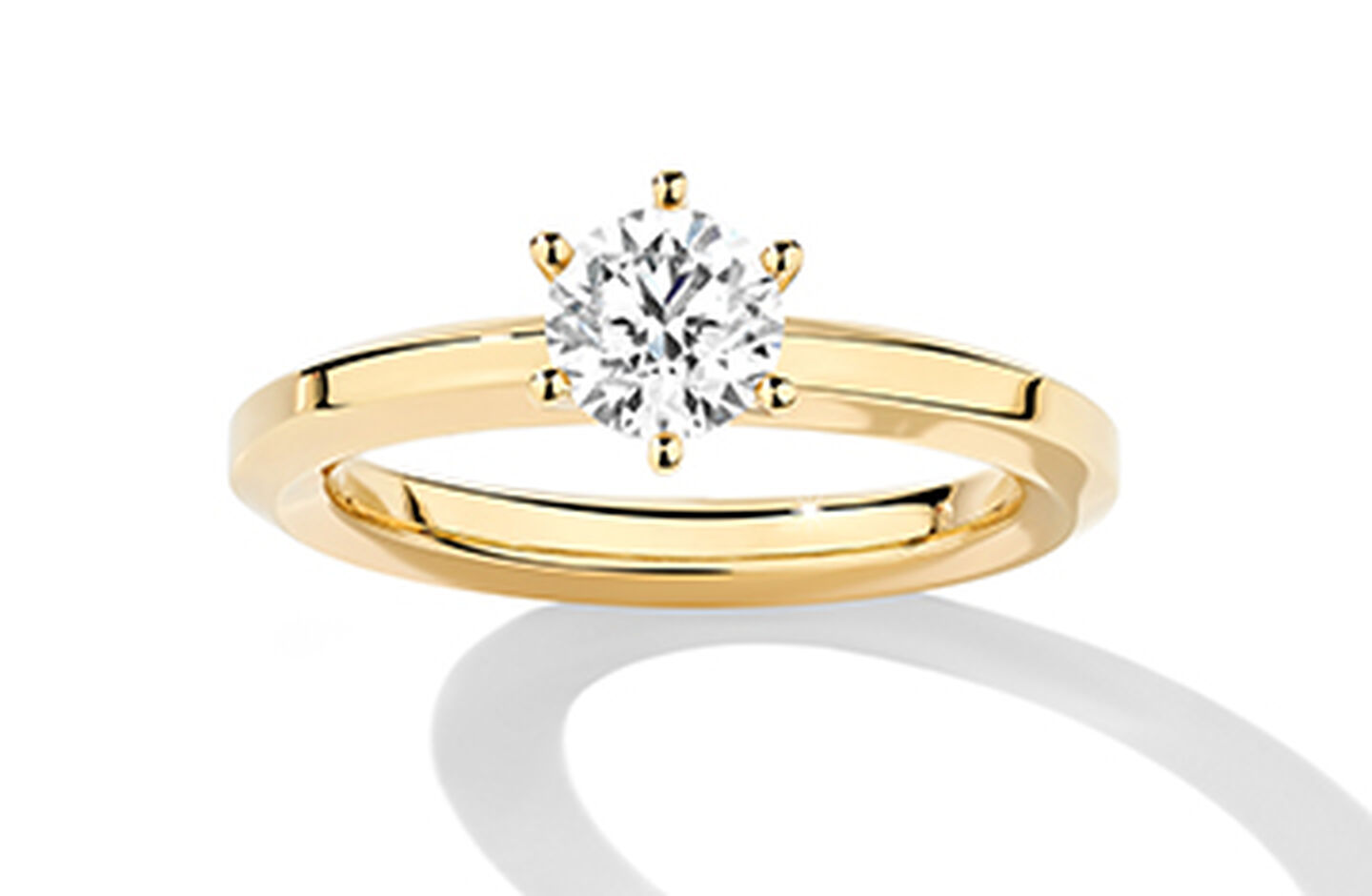 Yellow Gold Solitary Diamond Ring