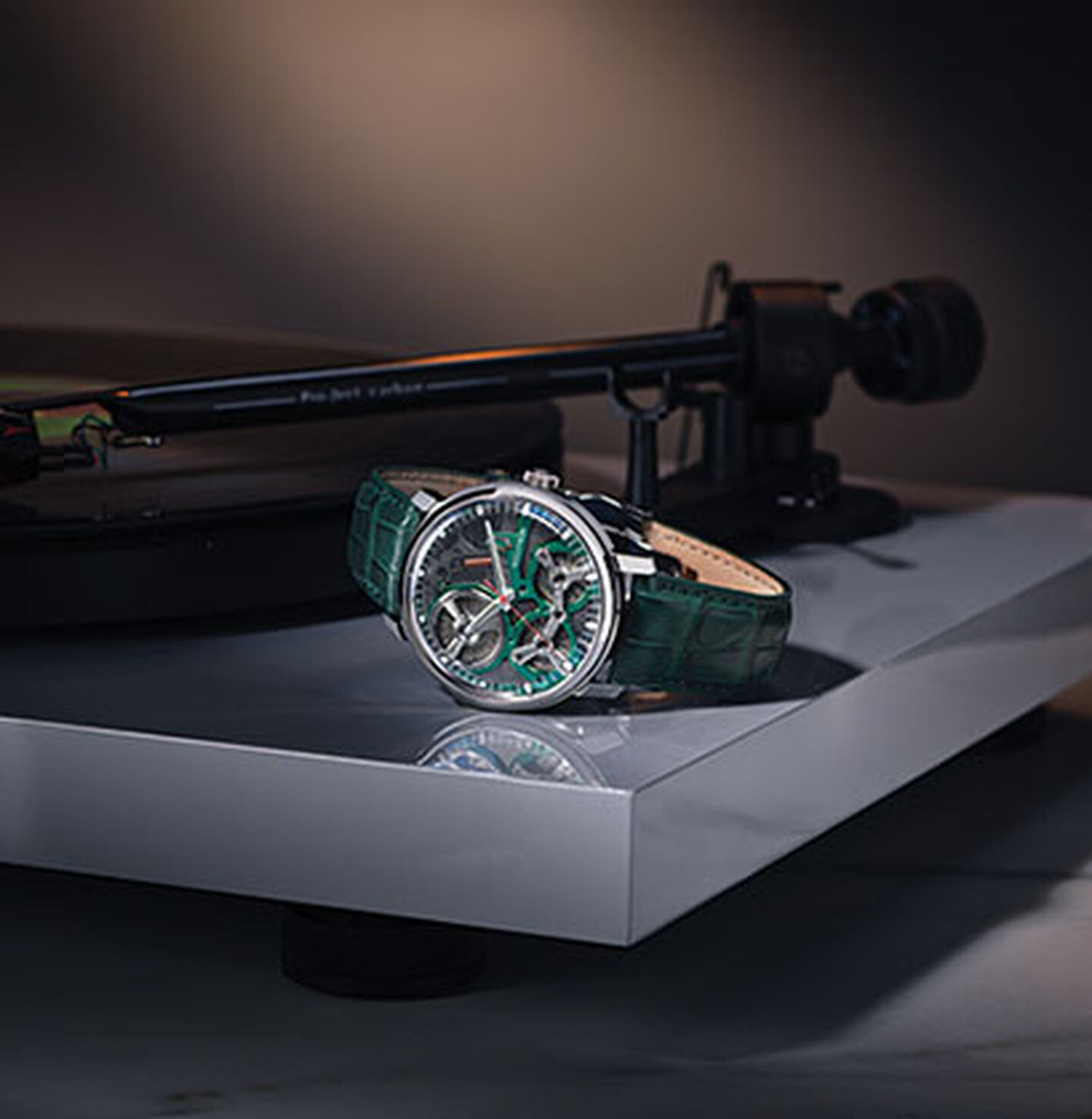 Accutron Spaceview 2020 watch on a desk