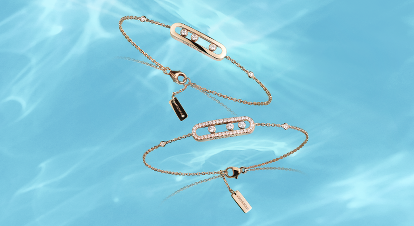 Two gold and diamond Move Classique bracelets