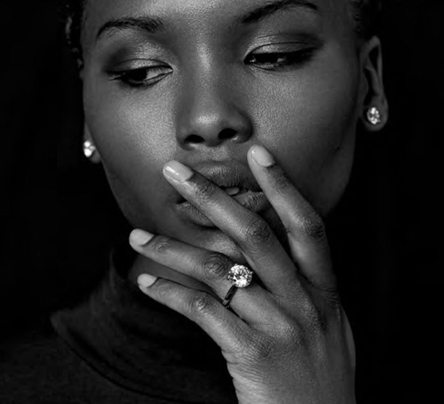 Model wearing ALTR diamond jewellery