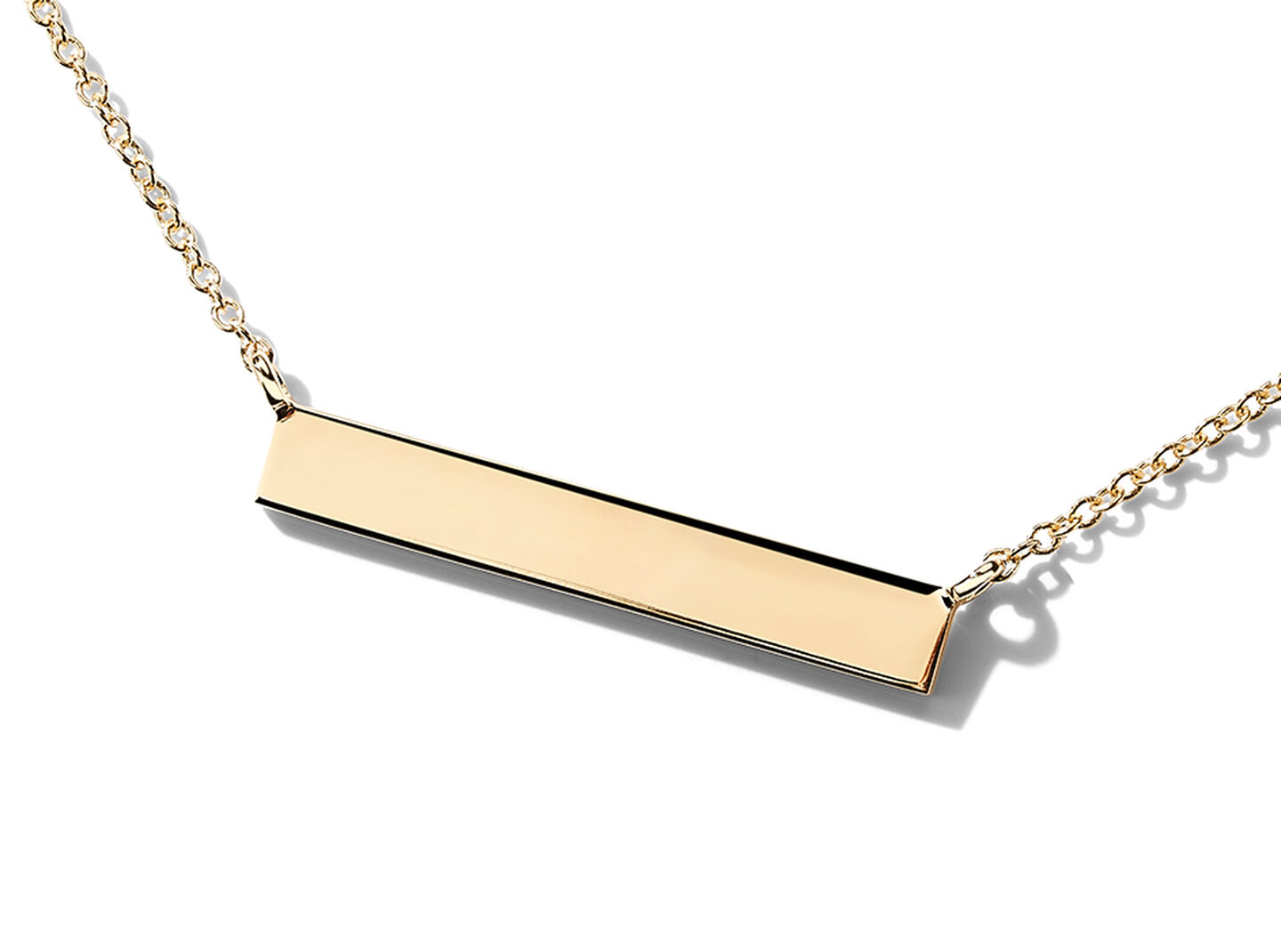 Birks Essentials Engravable Gold Bar Pendant