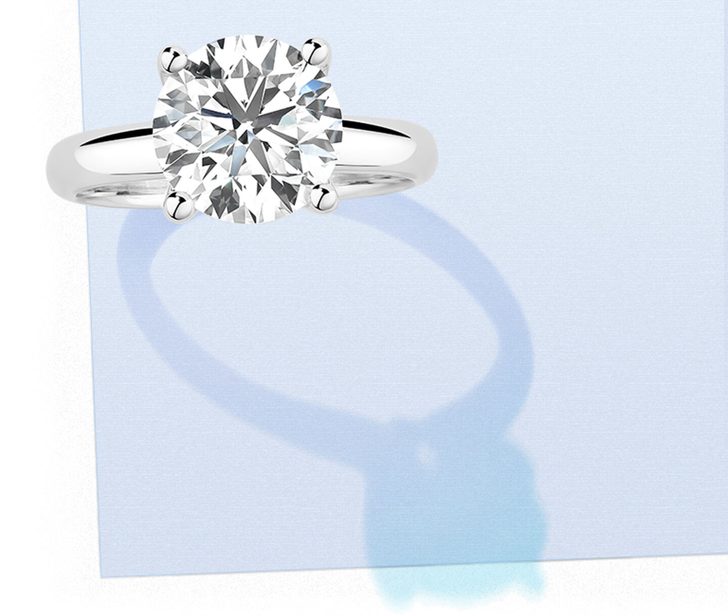 White gold diamond ring top view