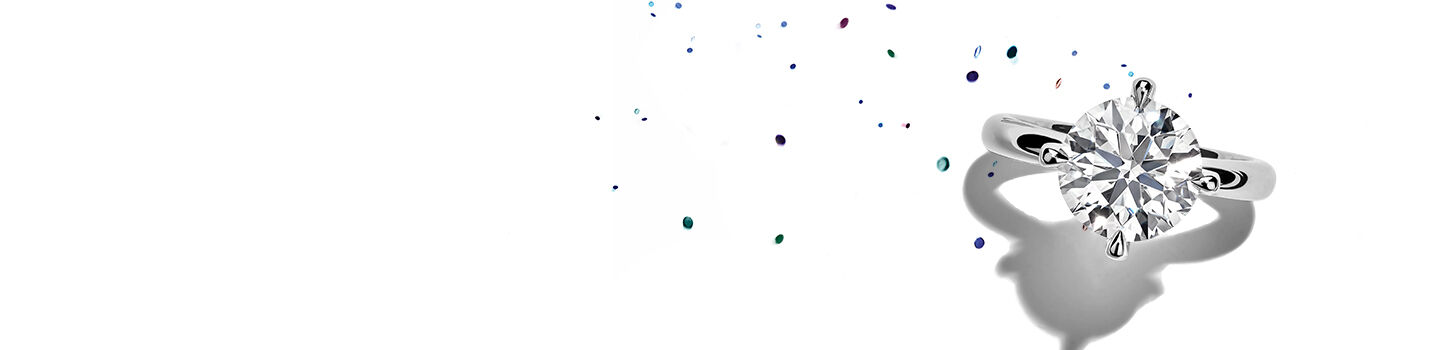 A white gold diamond ring top view