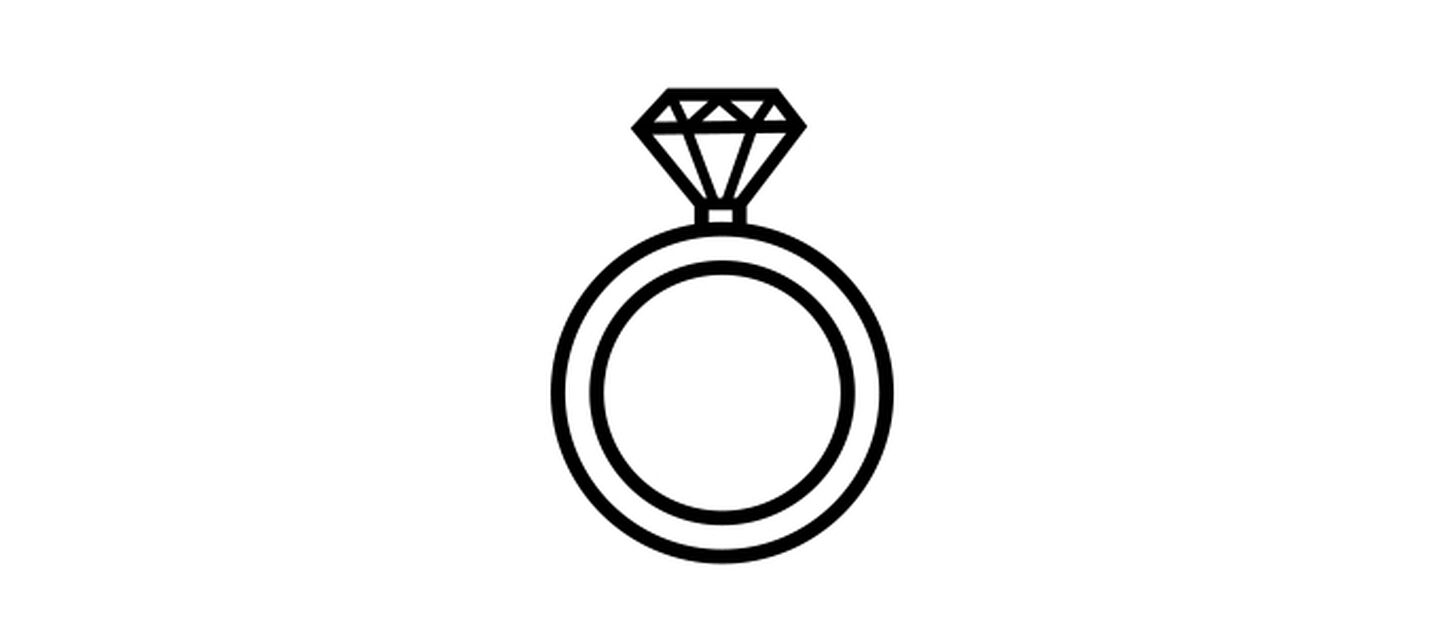 An illustration of an engagement ring.