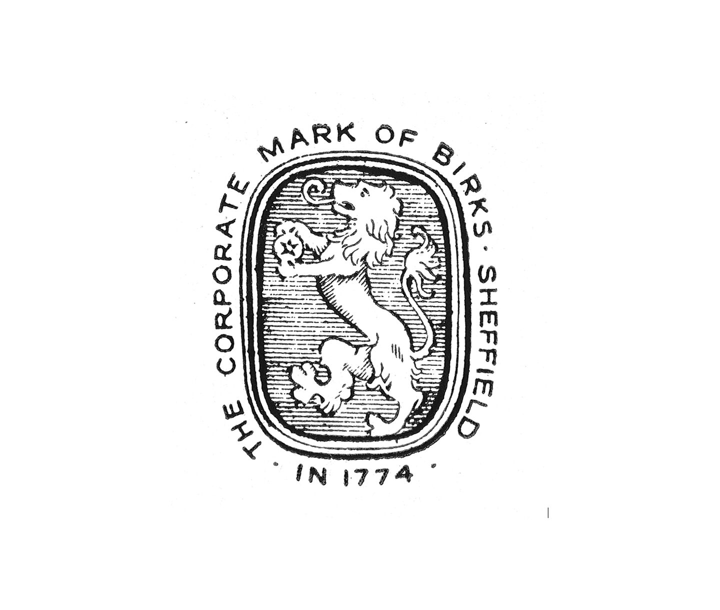 Corporate mark of Birks crest illustration