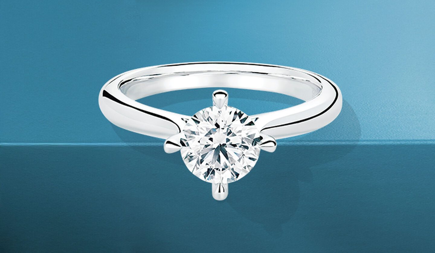 Bague de fiançailles Birks Nordic Light à diamant solitaire rond