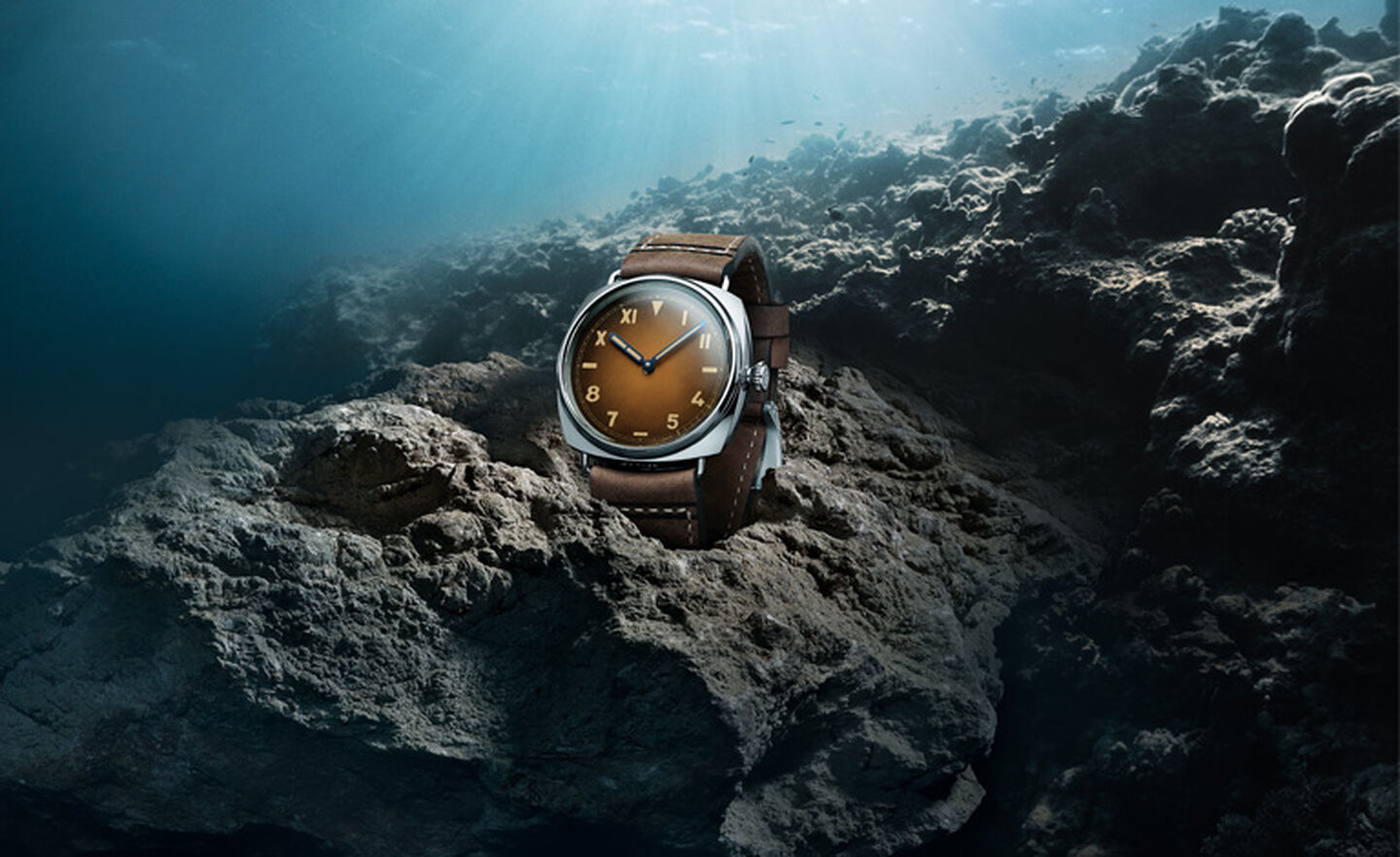 Panerai Radiomir sur un rocher sous l'eau
