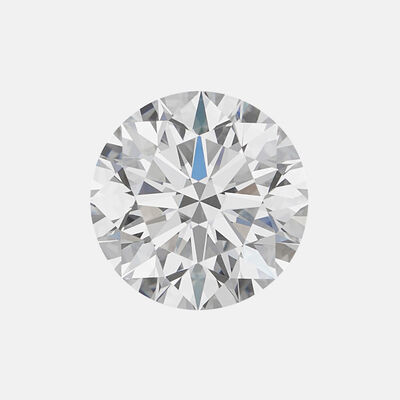 Diamant brut Birks sur un fond gris clair.