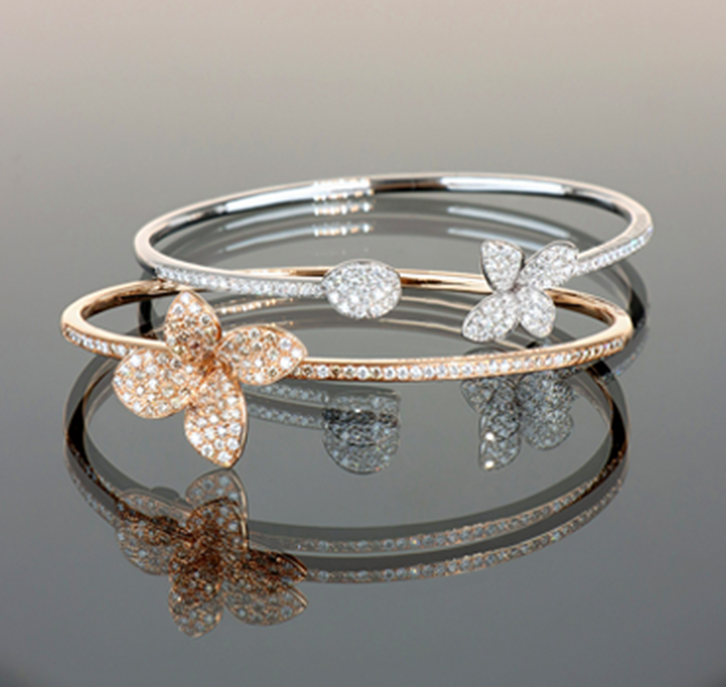 Two Pasquale Bruni gold and diamond bracelets.