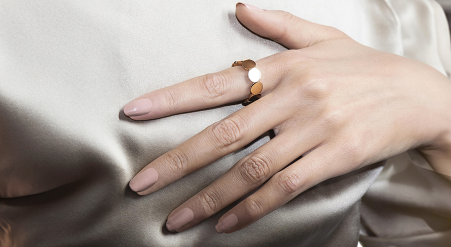 A woman wearing the Luce collection by Pasquale Bruni