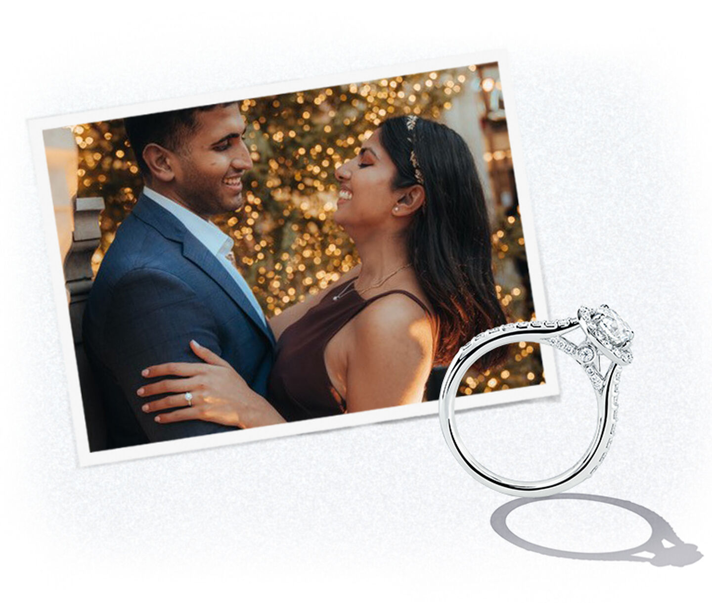 A couple stare lovingly into each others eyes as they share their first dance