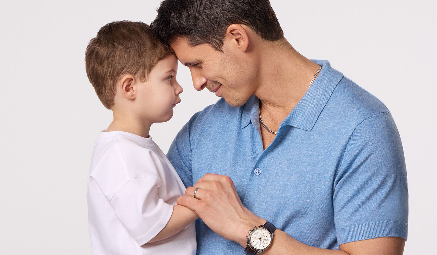 A son and father celebrating Father's Day.