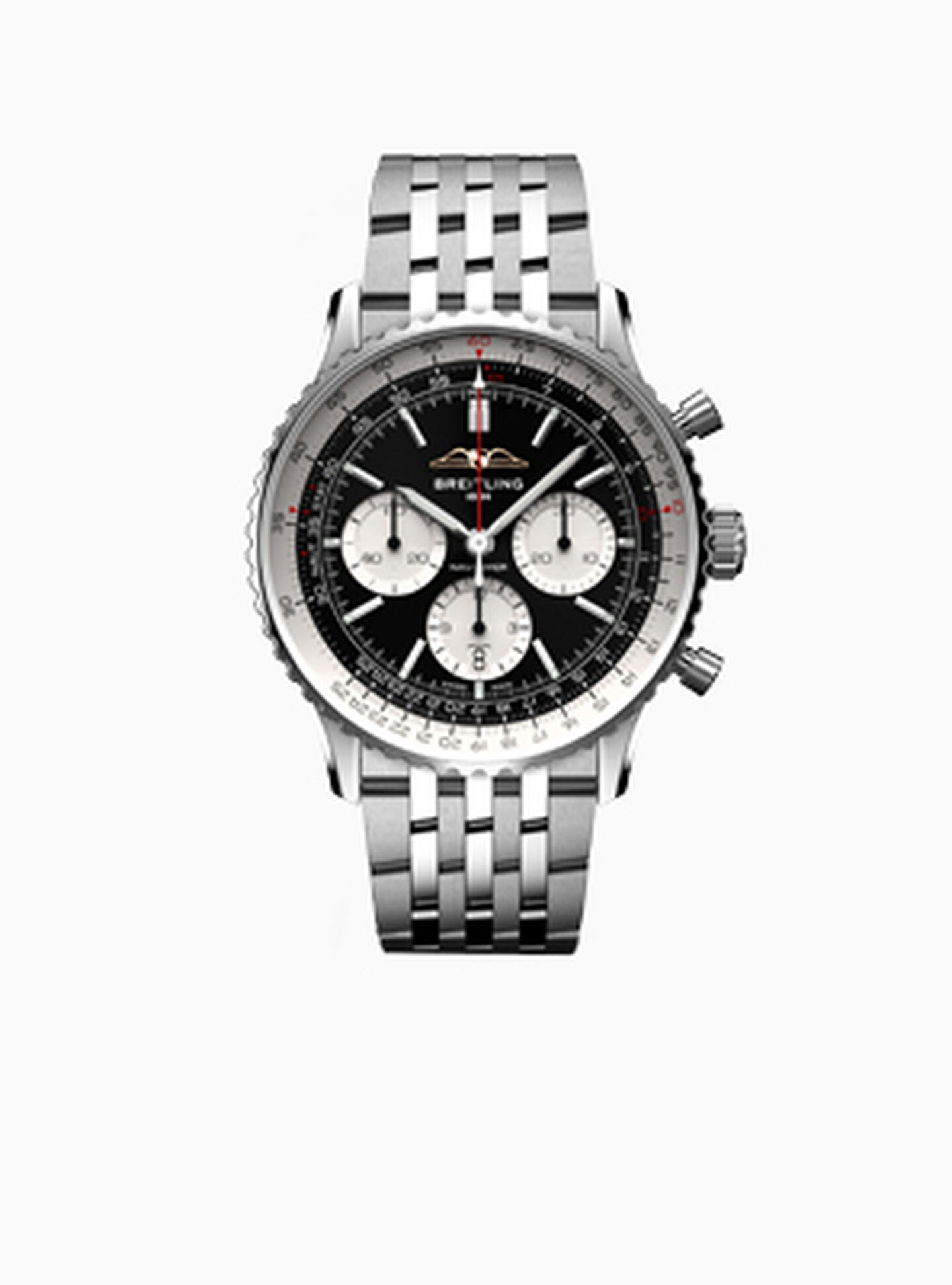 Breitling Navitimer watch on a white background.