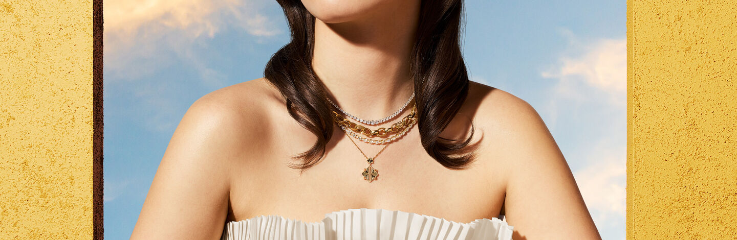 A woman wearing jewellery from Maison Birks