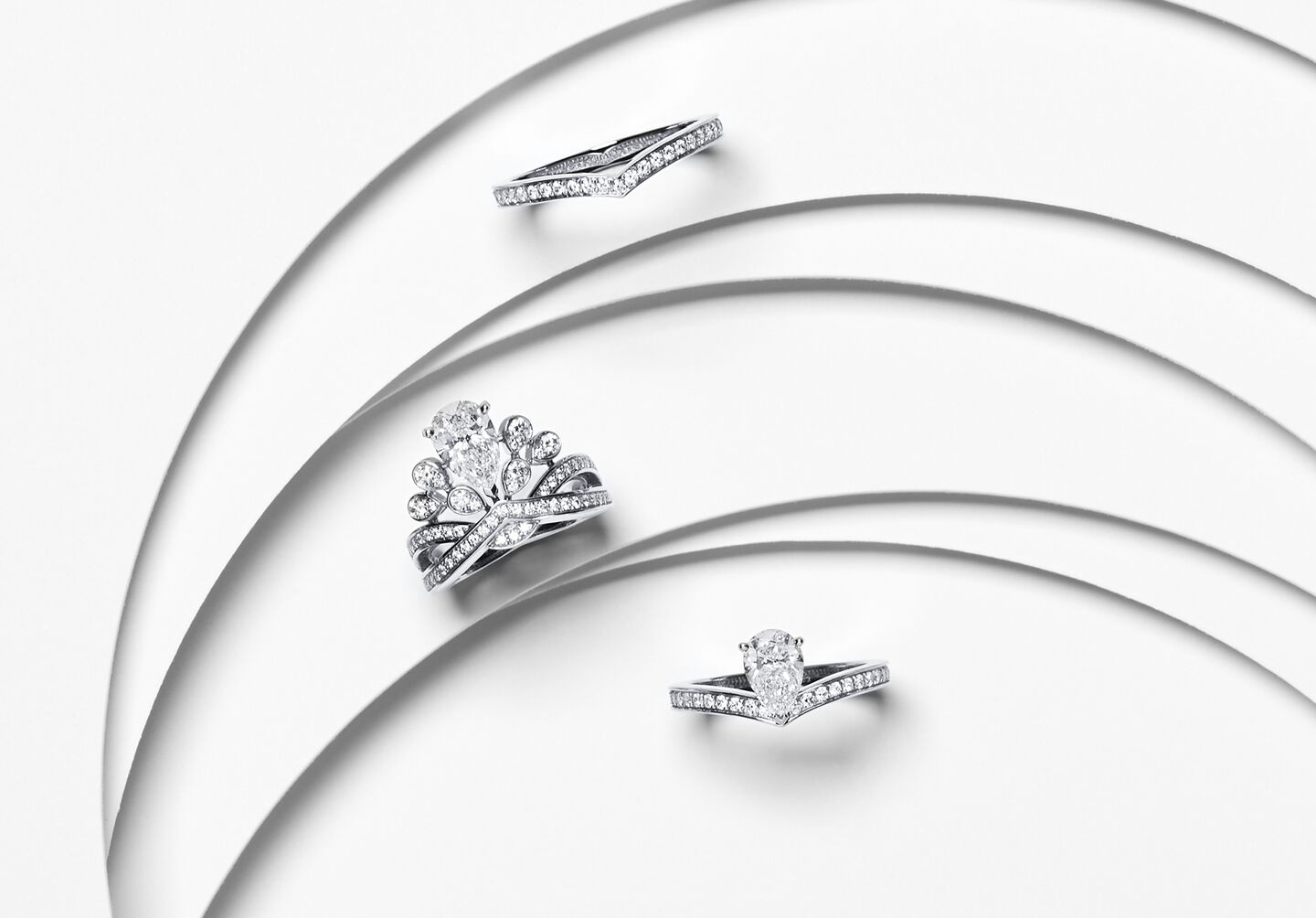Chaumet bridal jewellery on a white background