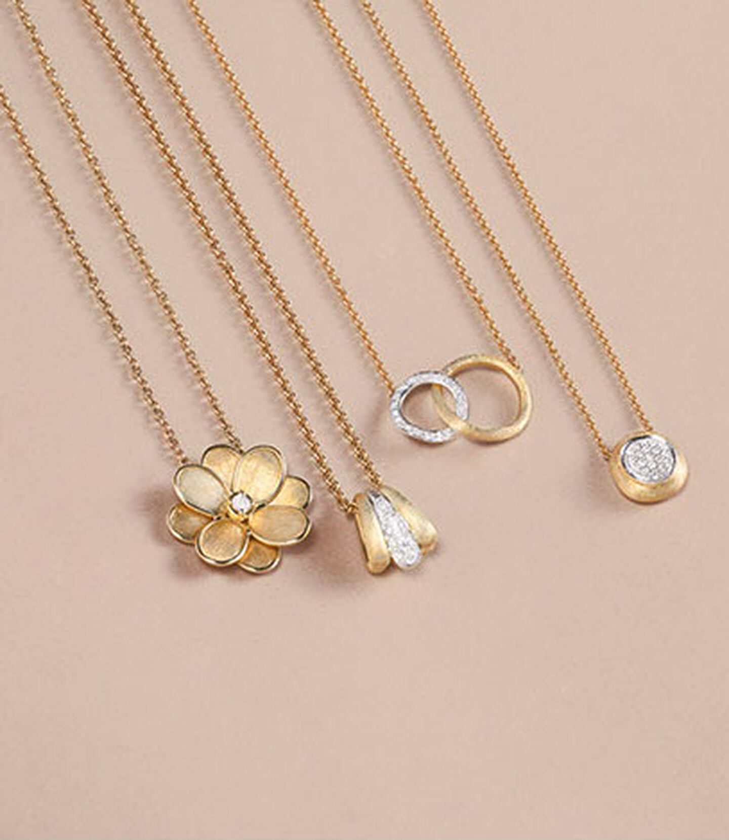 Four gold Marco Bicego necklaces