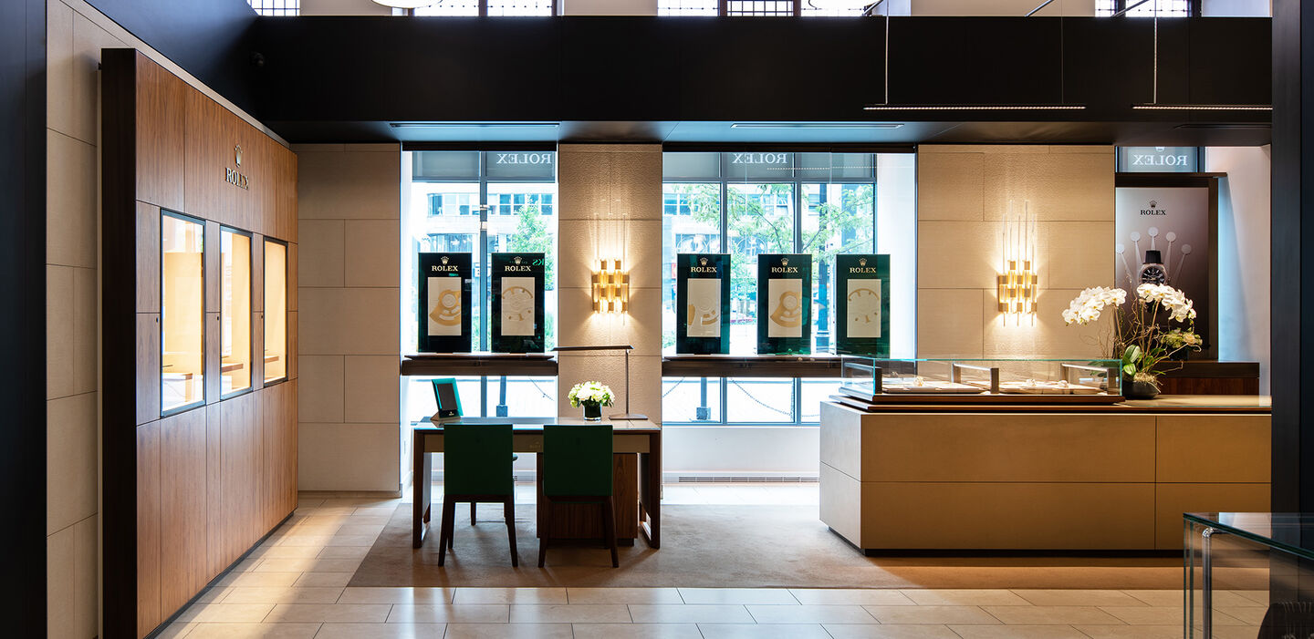 The Rolex Showroom at Maison Birks' Montreal flagship location.