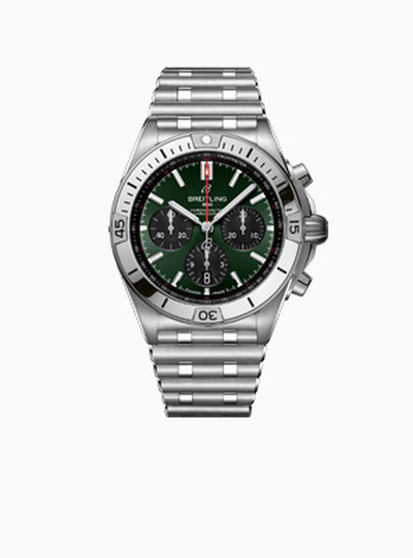 Breitling Chronomat watch on a white background.