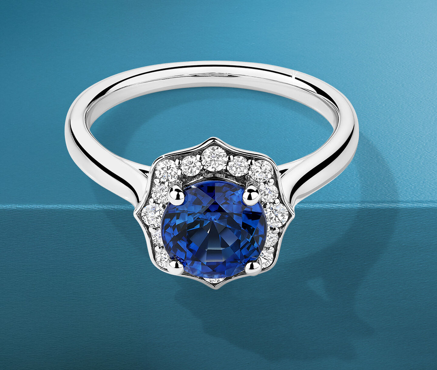 Birks 1879 heirloom sapphire diamond engagement ring.