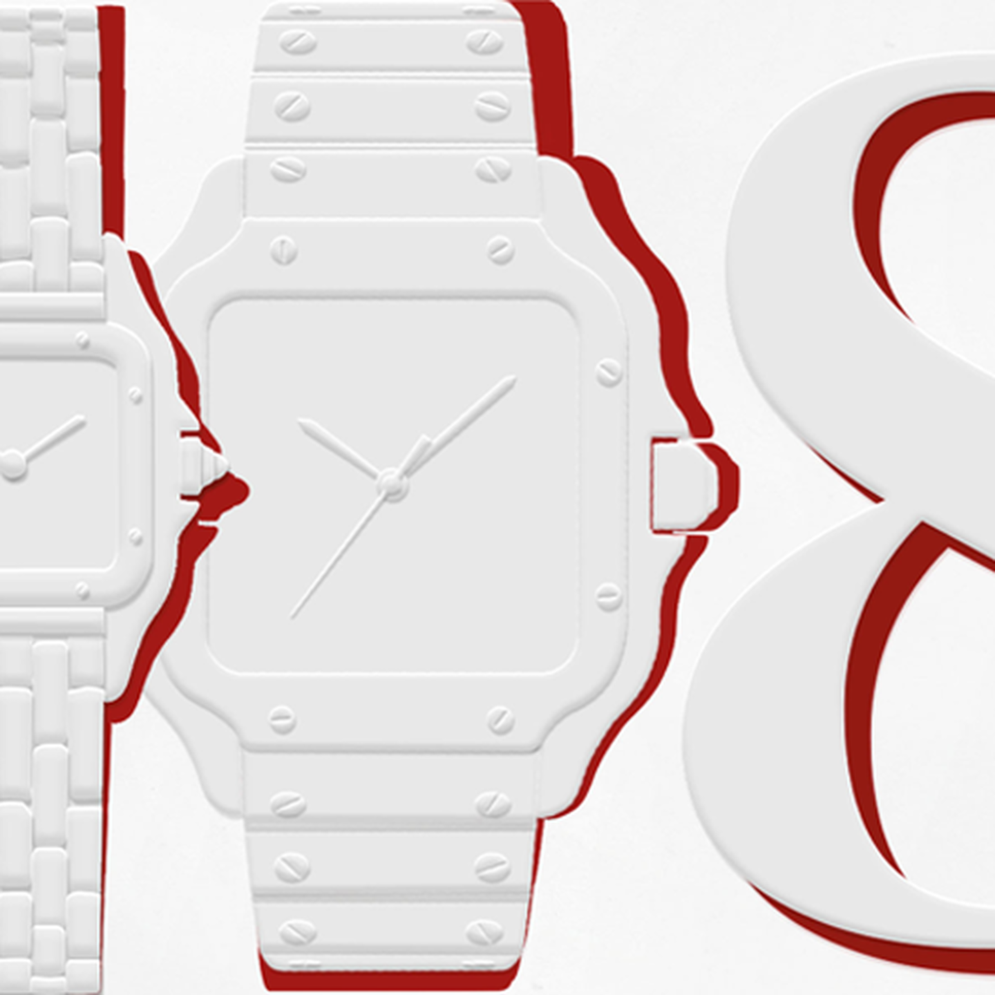White design of Cartier watches.