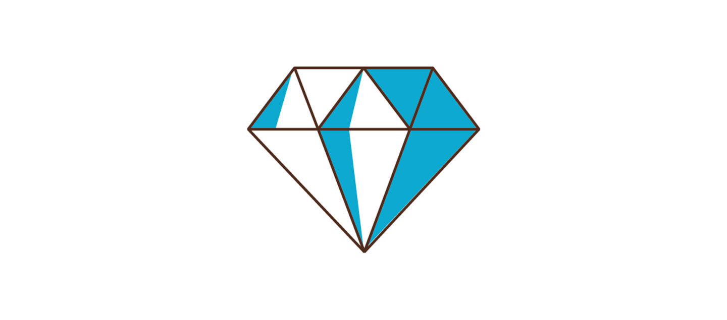 Illustration de diamant en bleu de Birks