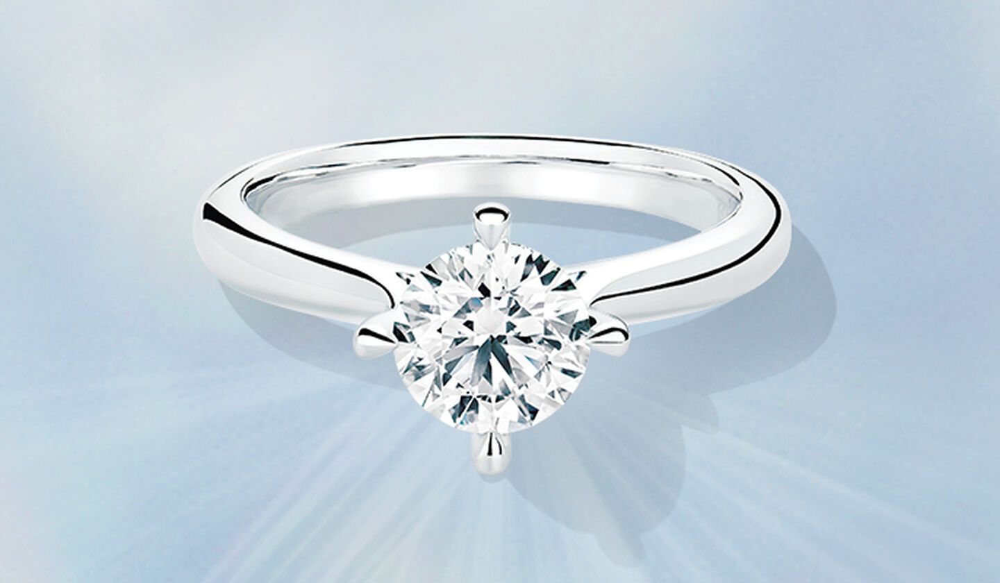 Bague de fiançailles Birks Nordic Light à diamant solitaire rond