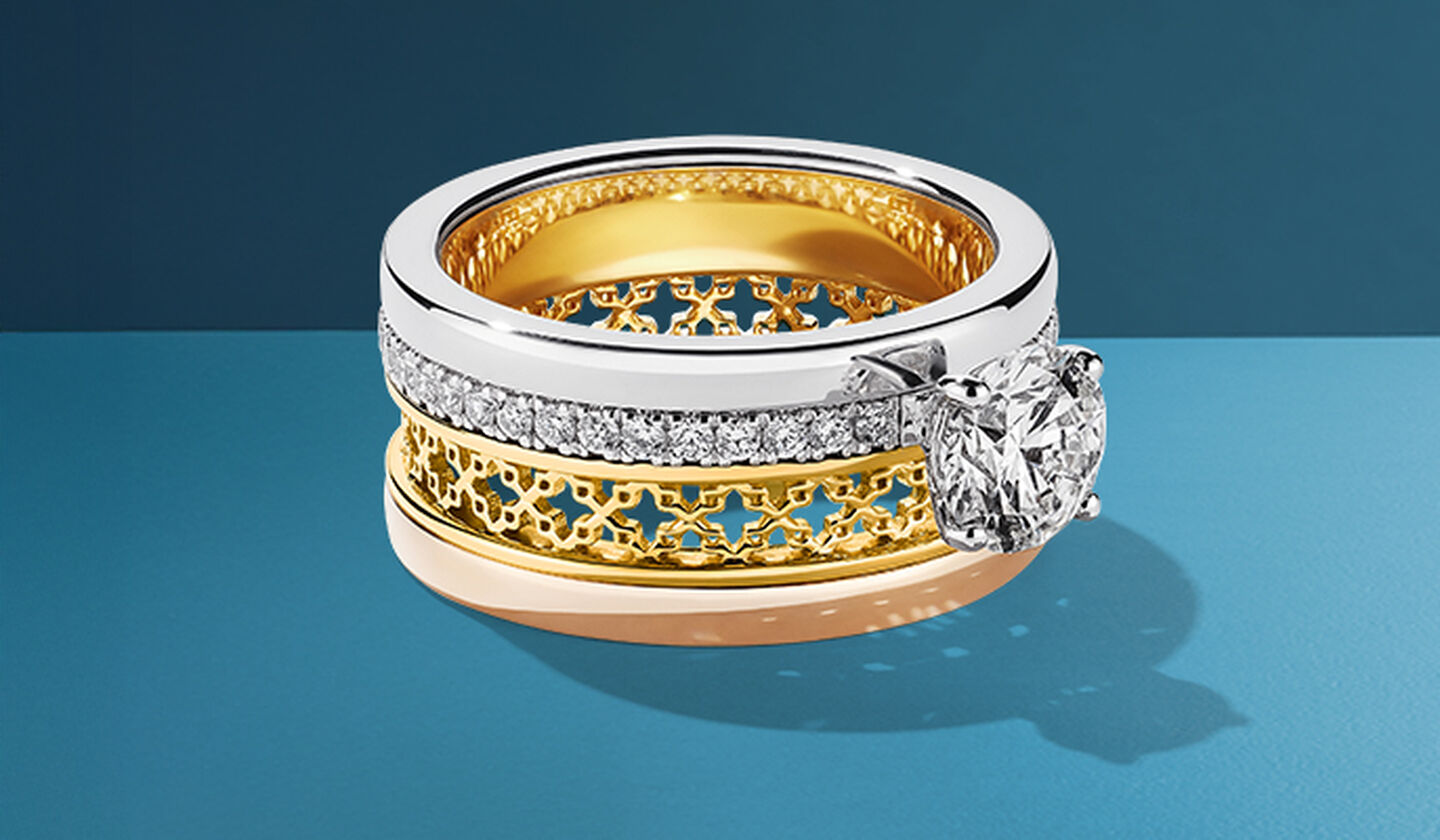 Bague de fian&ccedil;ailles Birks Dare to Dream &agrave; diamant solitaire rond.