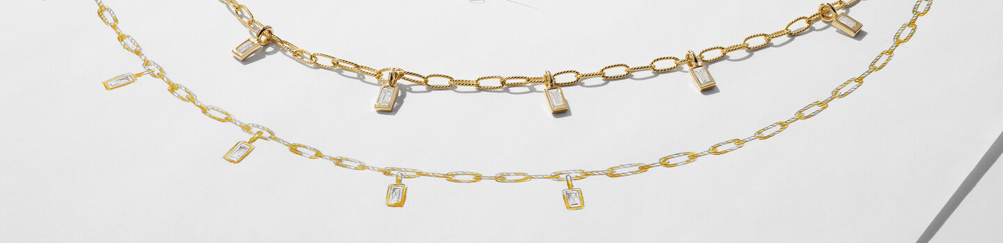 Collier en or jaune avec diamants de la programme Maison Birks sur mesure.