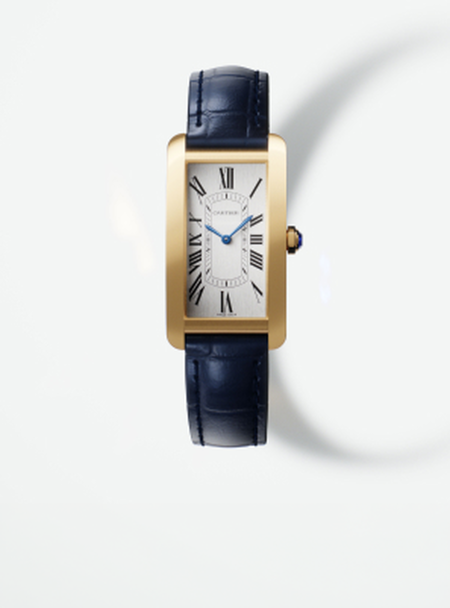 Cartier Tank watch on a white background.