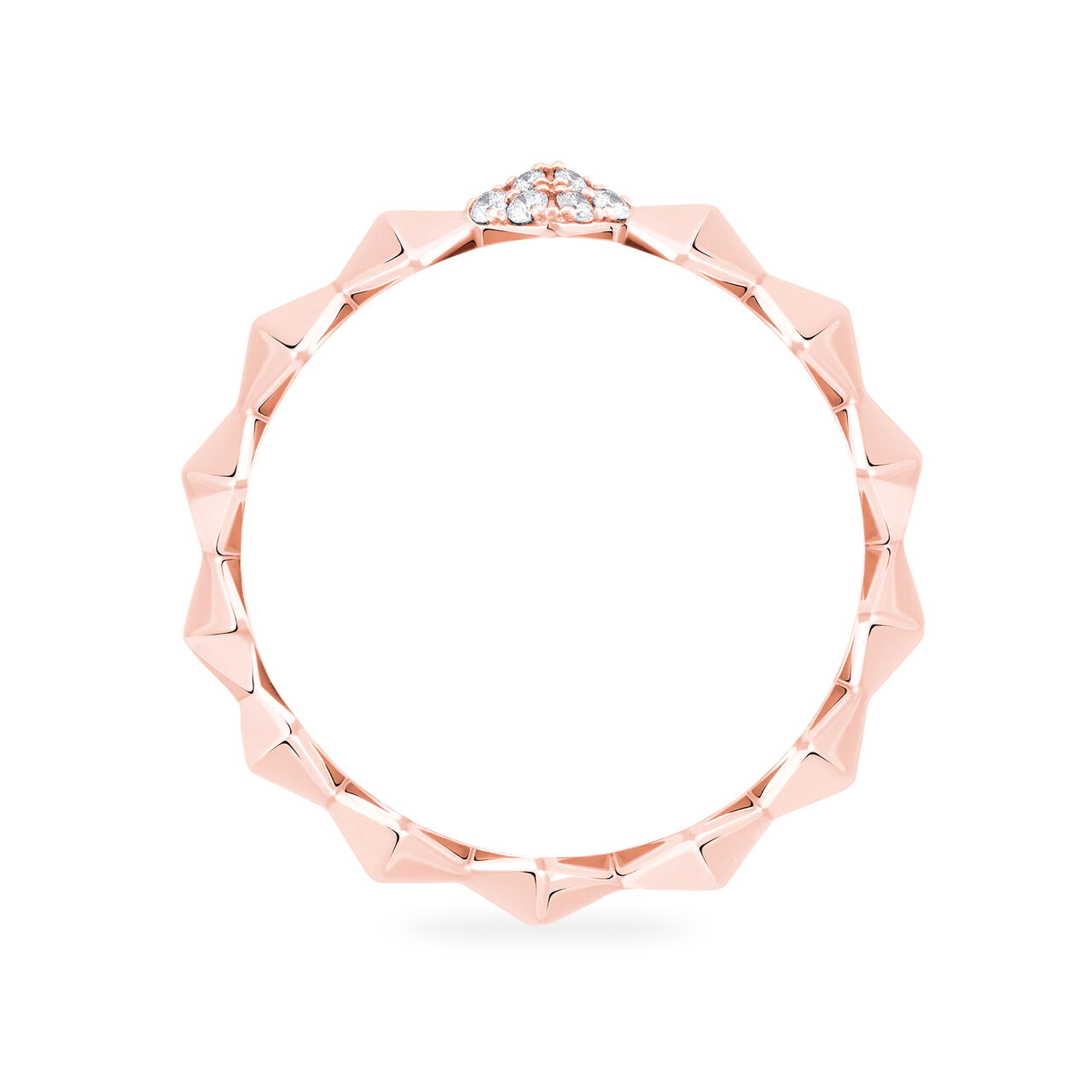 Birks Iconic Stackable Rose Gold And Diamond Rock & Pearl Ring image number 3