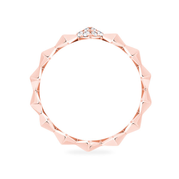 Stackable Rose Gold and Diamond Rock & Pearl Ring