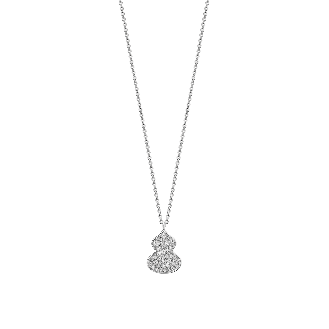 Qeelin Petite Wulu White Gold Necklace with Diamonds WUNL0018AWGD2 Front image number 0