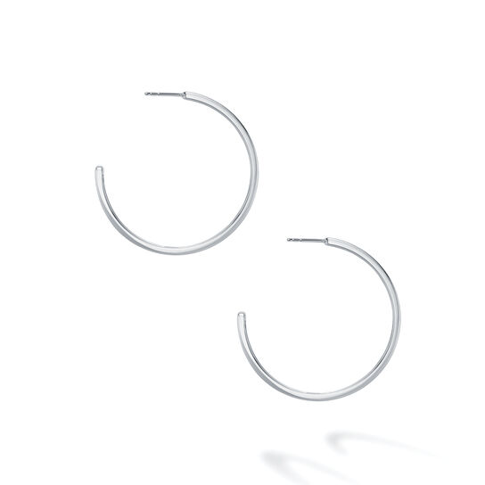 bijoux birks essentials 35mm bold sterling silver hoop earrings image number 2