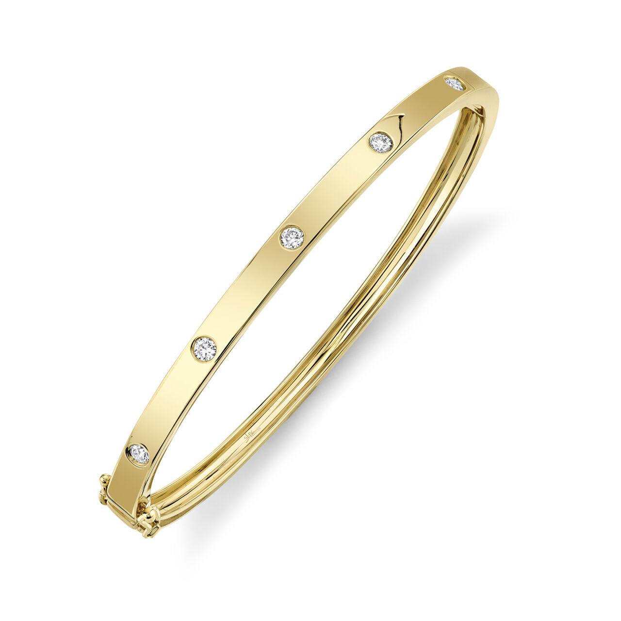 Shy Creation Kate Yellow Gold and Diamond Bangle SC55004067ZS Angle image number 2