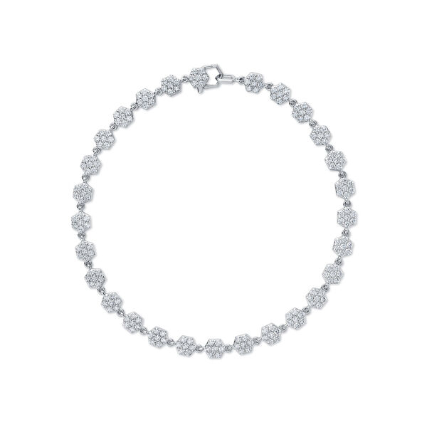 Bracelet droit en or blanc et diamants