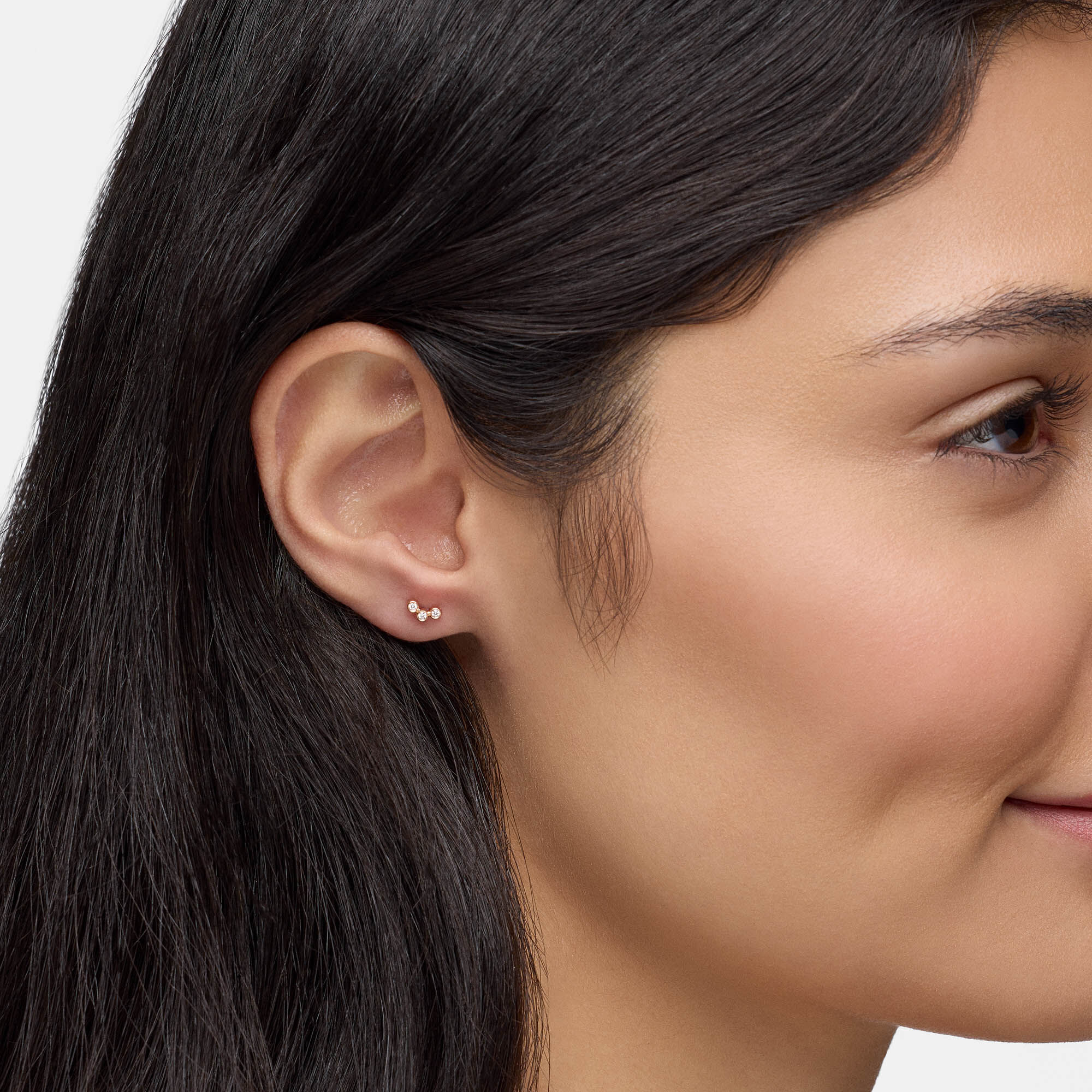 Diamond Splash Stud Earrings, Rose Gold