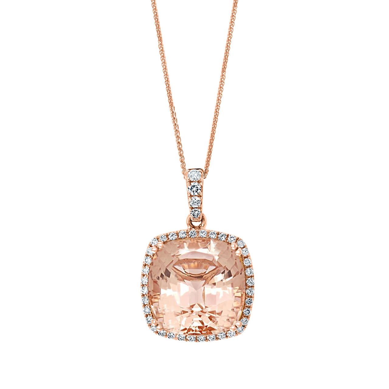 Rose Gold and Morganite Pendant image number 0