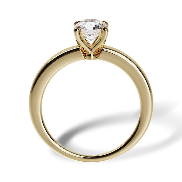 Round Solitaire Yellow Gold Diamond Engagement Ring