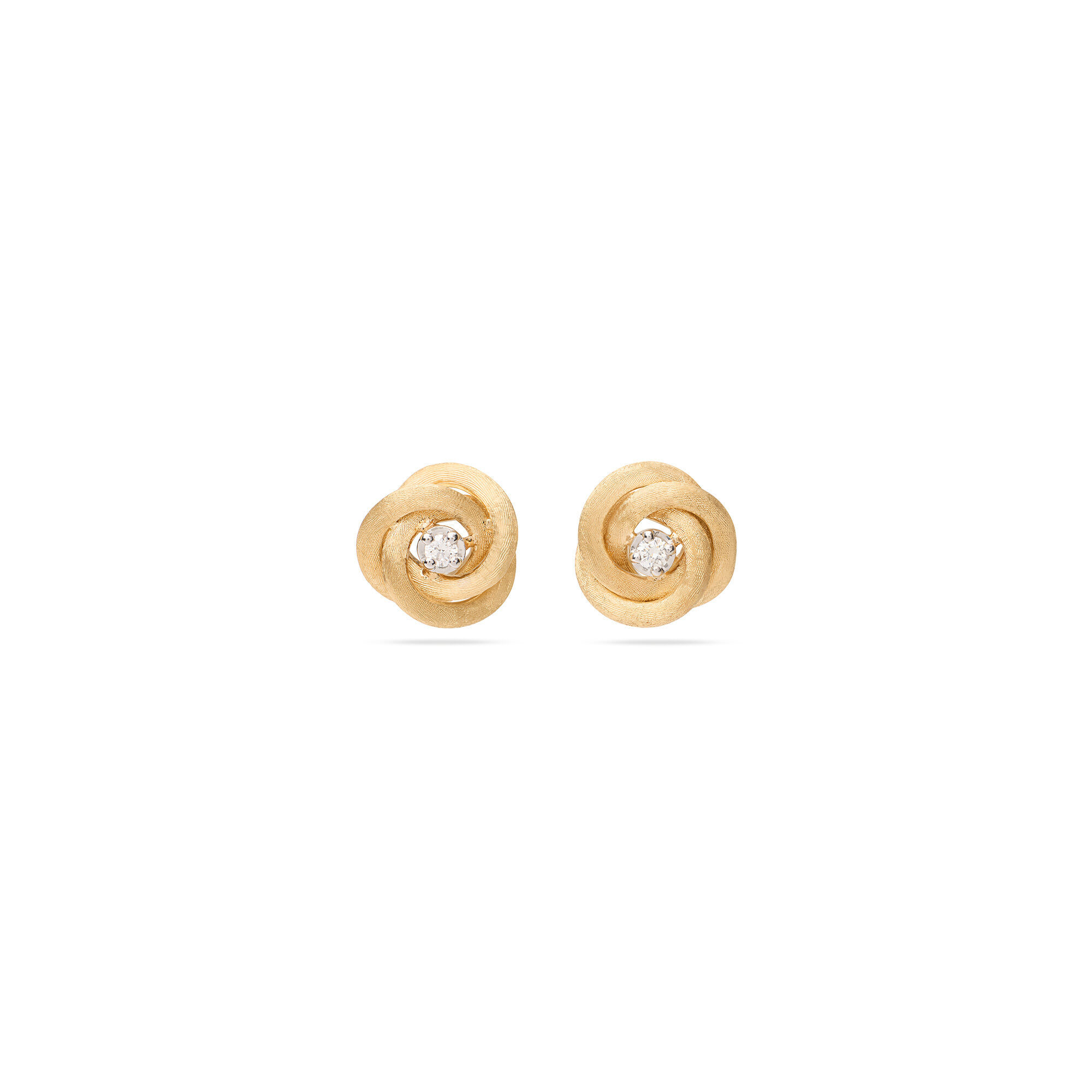 Jaipur Yellow Gold and Diamond Floral Stud Earrings