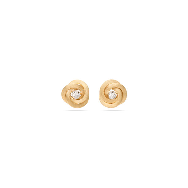 Jaipur Yellow Gold and Diamond Floral Stud Earrings