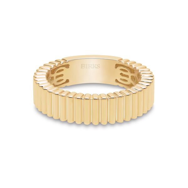 Yellow Gold Pleated Ring, 5MM